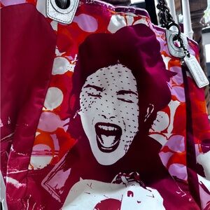 Stylish Red Graphic Tote Bag